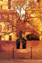 Ingresso del percorso pedonale meccanizzato che porta dalla Cupa in via dei Priori durante Perugia fotografata con pellicola Lomography RedScale Xr 50-200. Foto di Michele Benda. Gennaio 2021 presso Palazzo del Capitano del Popolo Perugia IT, 22 febbraio 2021. Foto: Michele Benda per VolleyFoto.it [riferimento file: 2021-02-22/_7505965-Modifica]