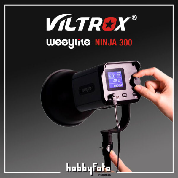 Viltrox Weeylite VL-Ninja 300 KIT  anello Bowens VP-05- Illuminatore Led - immagine 2