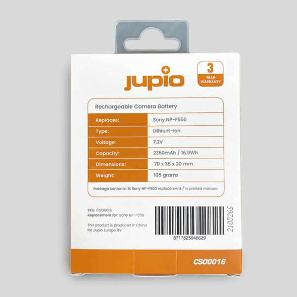 JUPIO Batteria compatibile SONY NP-F550 - immagine 3