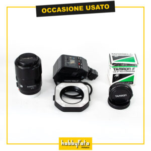 Minolta kit obiettivo 100 Macro + Flash Anulare + Tele-converter