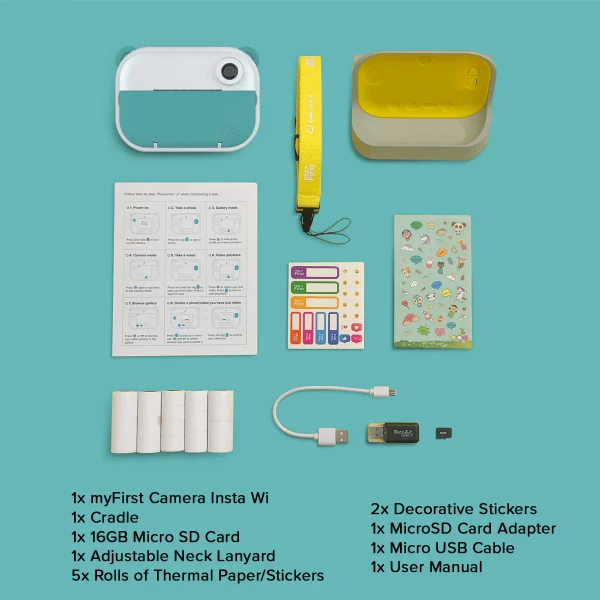 myFirst Camera Insta Wi (Verde acqua/Teal) Fotocamera per bambini istantanea - immagine 9