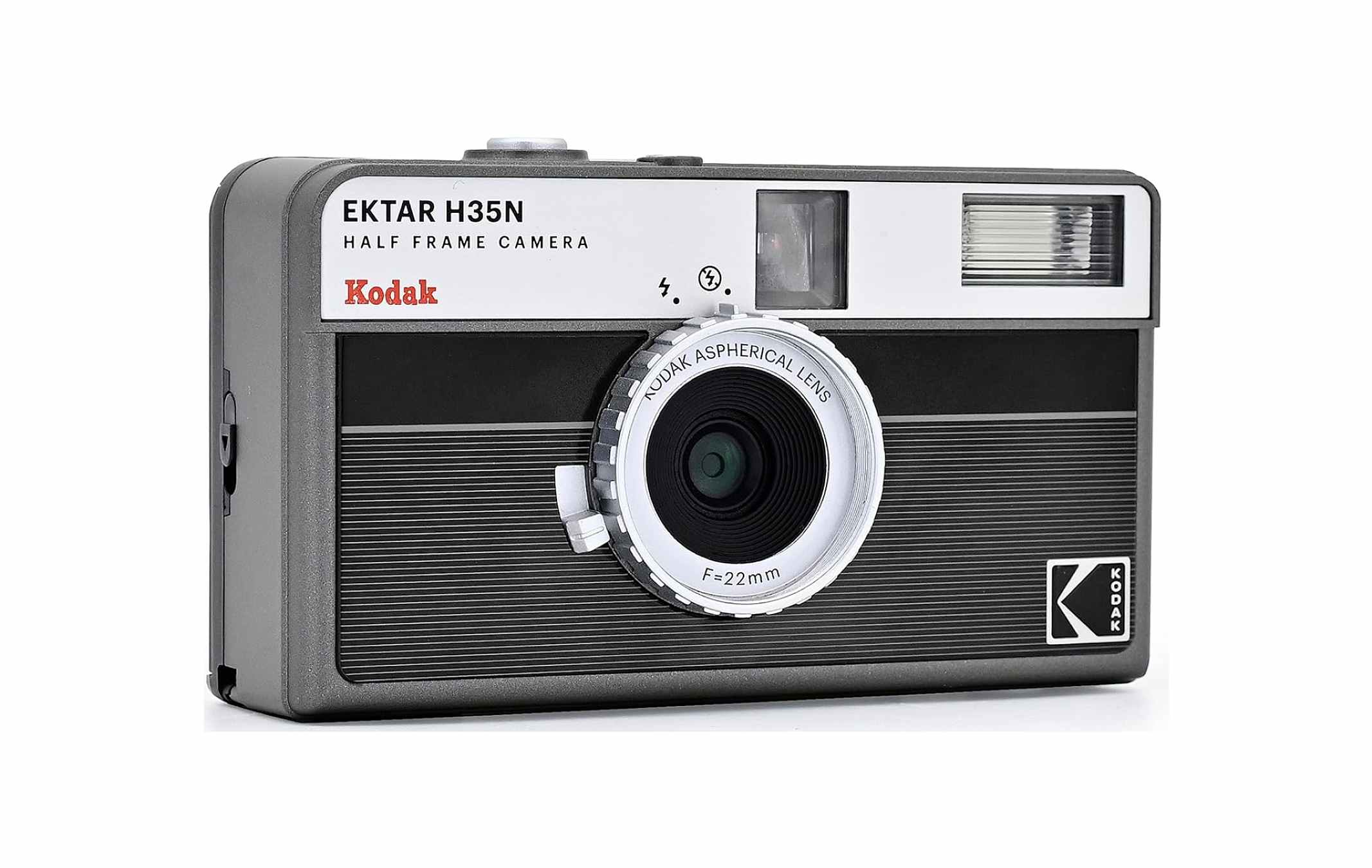 KODAK EKTAR H35N Half Frame Camera (black) | Camera analogica Half frame con flash integrato (nera) - immagine 2